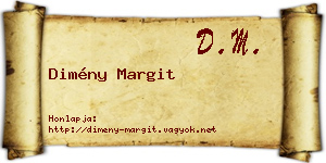 Dimény Margit névjegykártya